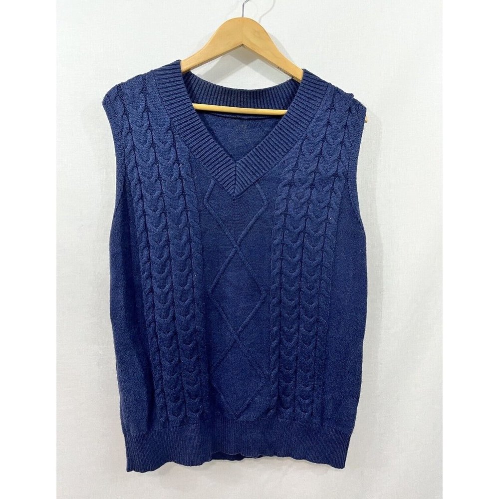 Vintage No Label Blue PulloverSweater Vest XL